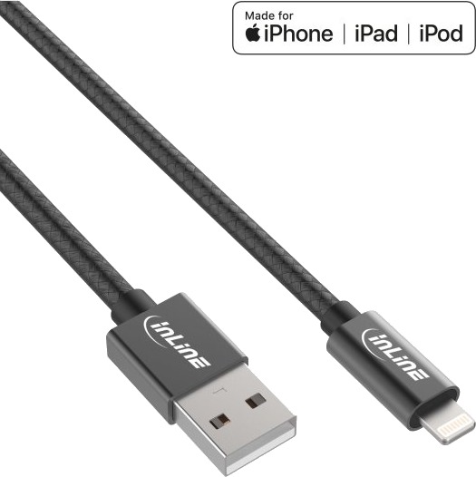 Inline 31422B 2 M Lightning Usb A Hankjønn Hankjønn Svart