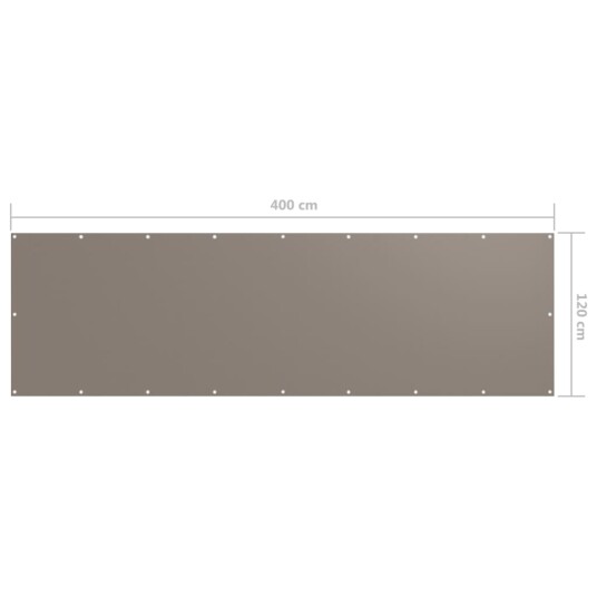 vidaXL Balkongskjerm gråbrun 120x400 cm oxfordstoff