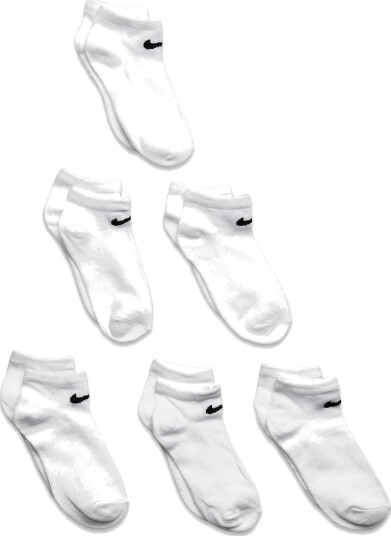 Nike 6N-6Pk No Show Sock White 27-35