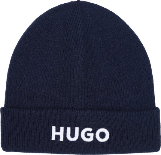 Hugo Kids Pull On Hat   Navy   54/56