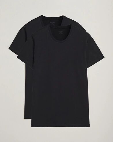 Falke 2 Pack Cotton Crew Neck T Shirt Black