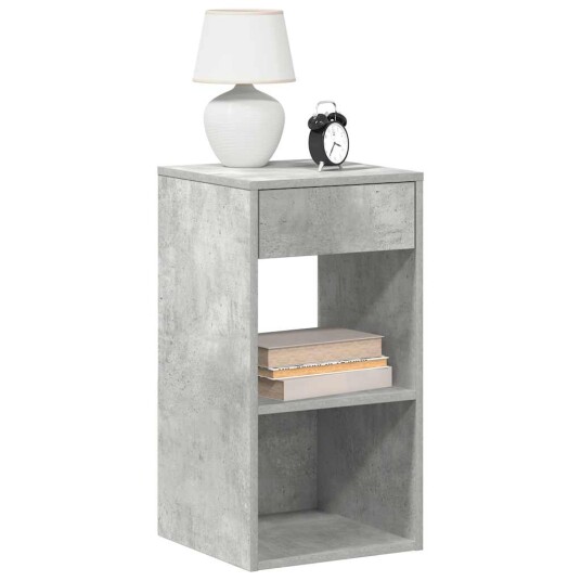  Nattbord med skuff 2 stk betonggrå 35x34x66,5 cm 8721158575999