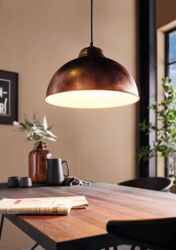 Eglo Truro 2 - Taklampe - 1 sokkel - E27 - antikkobber