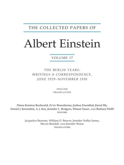 The Collected Papers of Albert Einstein Volume 17 (Translation Supplement)