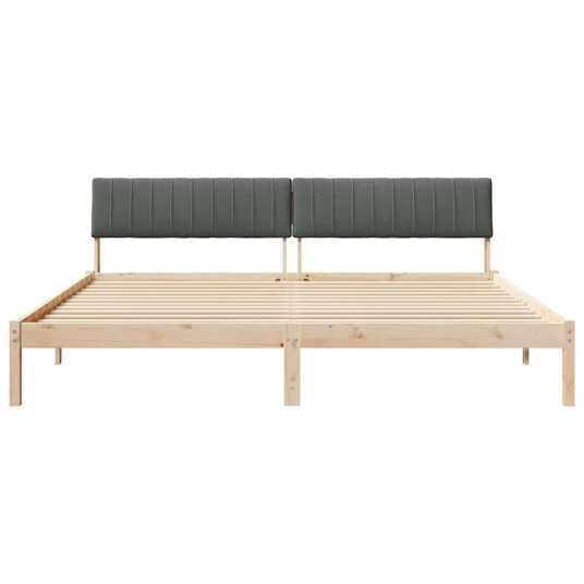Sengestamme brun og mørkegrå 200 x 200 cm Heltre furu