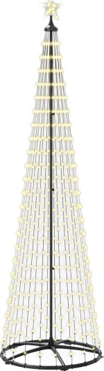 vidaXL LED-juletre 250 cm 470 LED-lys Varmhvit Stål Hvit