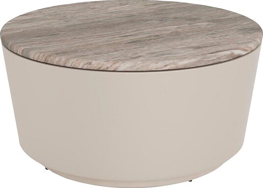 AC Design Furniture Cangas rundt salongbord plate av polert marmor søylefot grov Ø80x41. 5 cm Grå