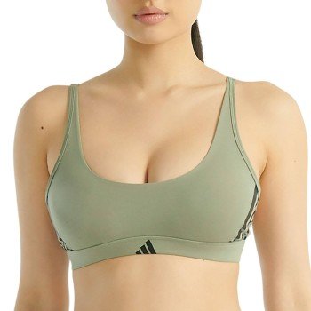adidas BH Sport Active Essentials 3 Stripes Bralette Grønn bomull Medium Dame