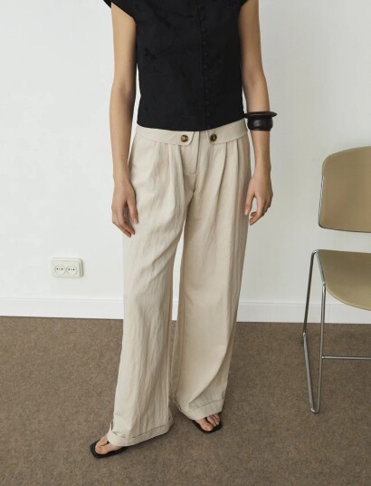 Laagam Leia Sand Flow Pants - Beige - XL/42