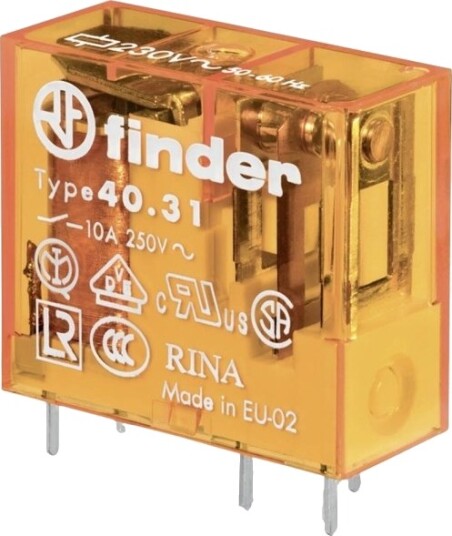 Finder 40.31.9.006.0000 Printrelé 6 V/Dc 12 A 1 Vekslingskontakt 1 Stk