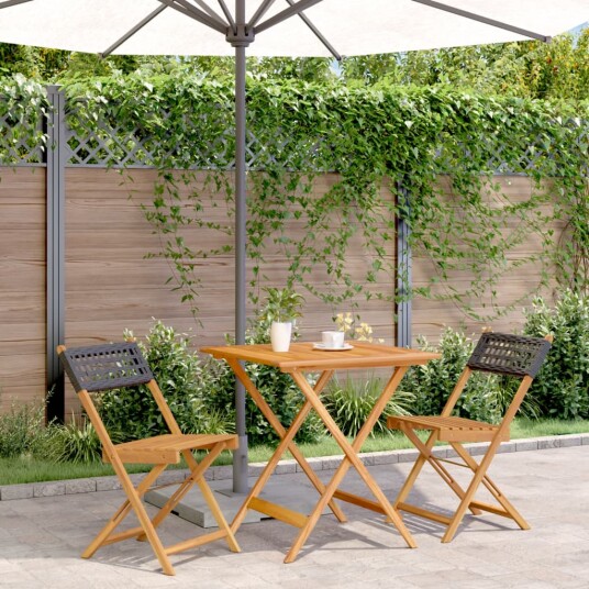  Bistrosett 3 deler svart polyrotting og heltre 3281862