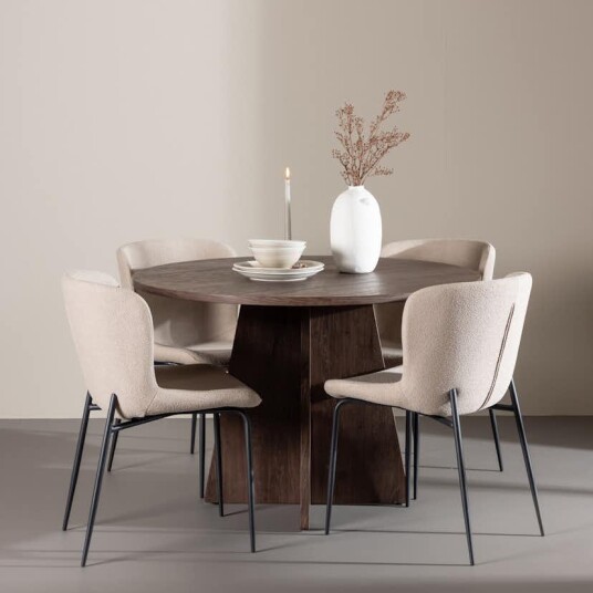 Spisegruppe Venture Home Bootcut Ø110 med 4 stk Modesto Stoler