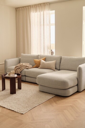 Nord Komfort   Sofa Darwin 2 seter med sjeselong   Hvit