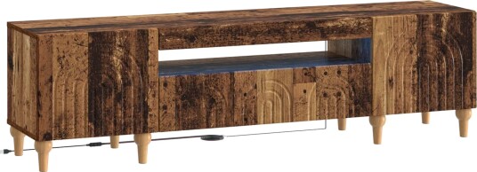 vidaXL LED TV skap Gammelt tre Konstruert tre