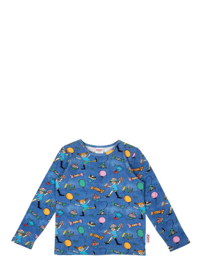 Pippi Langstrømpe Party Pippi Shirt Blue 110