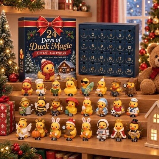 Elefantmagi 24 dagers adventskalender 3D gul and 24 dagers nedtelling til jul samle søte 3D gule andefigurer morsom familieferiegave