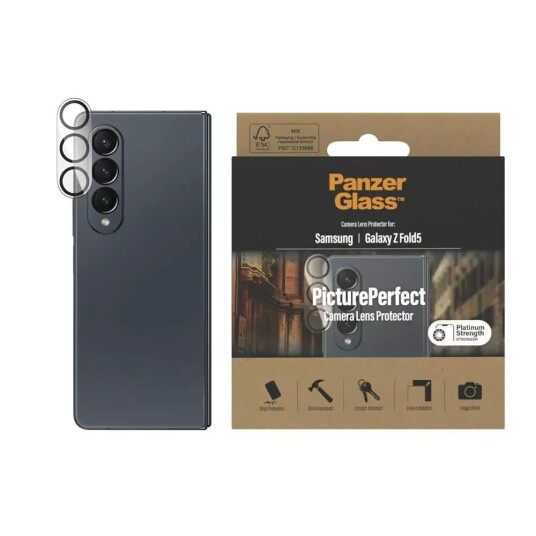 PanzerGlass Kamerabeskyttelsesglass til Samsung Galaxy Z Fold5 - PicturePerfect, Gjennomsiktig, Platinum Strength