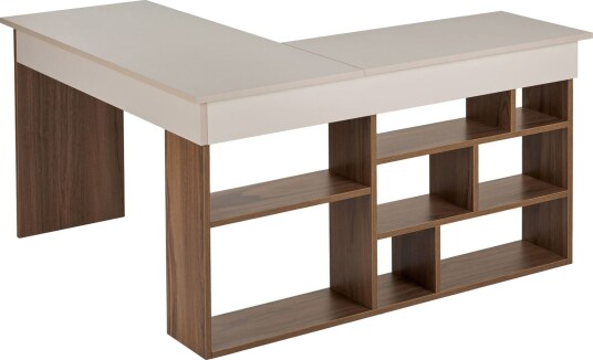 Regar Skrivebord 130x72x120 cm - Cashmere og Walnut