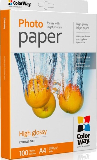 ColorWay High Glossy Fotopapir A4 200 g 100 ark