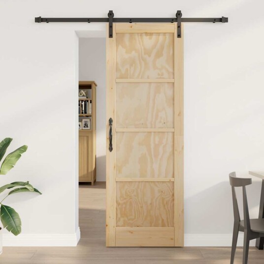 vidaXL Skyvedør med hardware sett 73.5x211 cm Massivt Furutre