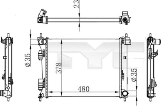 TYC 717 0001 Radiator motorkjøling TYC 717 0001 Radiator motorkjøling
