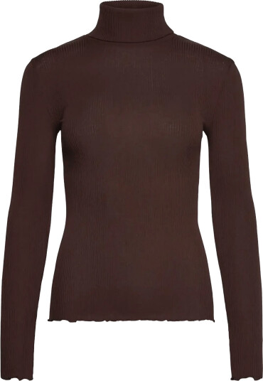 Rosemunde Rwbeatha Silk Ls Rollneck T Shirt Brown M