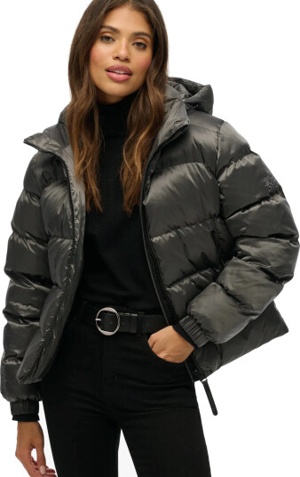Superdry Hooded Luxe Sports Puffer - Black - L Superdry Hooded Luxe Sports Puffer - Black - L