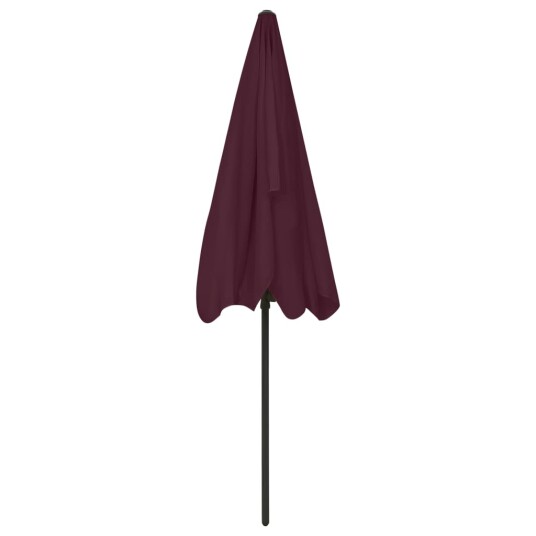 vidaXL Strandparasoll vinrød 200x125 cm