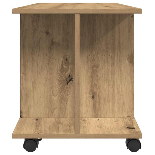  TV-benk med hjul artisan eik 80x40x45 cm konstruert tre 8721158433961