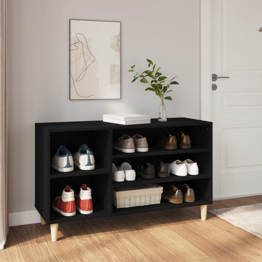 vidaXL Skoskap svart 102x36x60 cm konstruert tre vidaXL Skoskap svart 102x36x60 cm konstruert tre