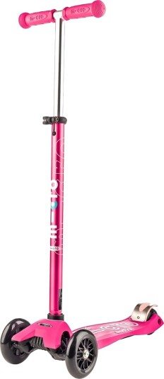 Micro Maxi Deluxe sparkesykkel for barn 5-12 år tre hjul rosa