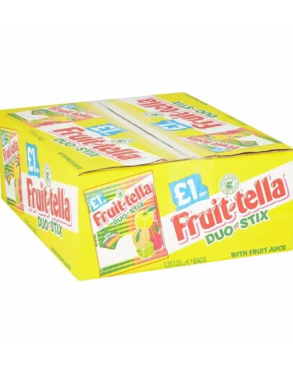 12 stk Poser Fruit tella Duo Stix   Hel Eske 1620 gram