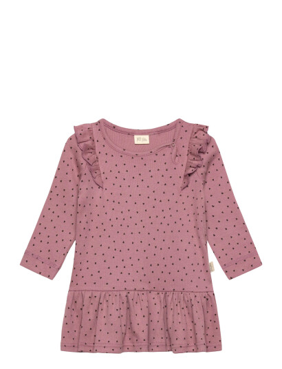 Petit Piao Dress L/S Frill Modal Heart Pink 104