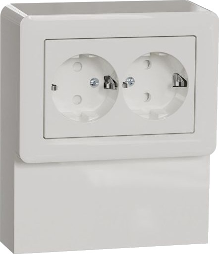 Schneider Electric Exxact Sokkelboks med 2-veisuttak Schneider Electric Exxact Sokkelboks med 2-veisuttak