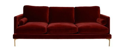 Bonham sofa 3-seters sangria/messing Bonham sofa 3-seters sangria/messing