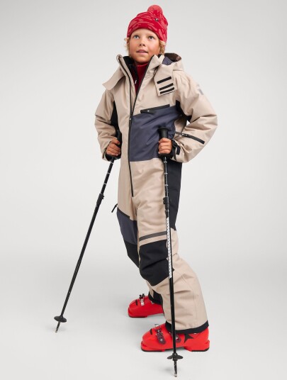 Reima Skaulo Vinterdress 134 Earthy Beige med Høy Vannsøyle
