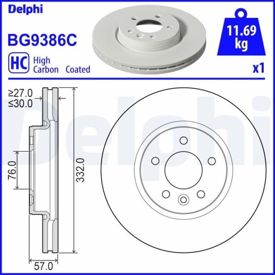 Bremseskive DELPHI BG9386C