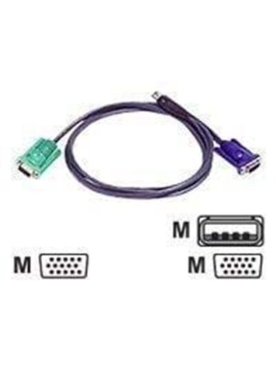 Aten KVM-kabel 1,2m USB A til VGA SPHD15 Han-Han Aten KVM-kabel 1,2m USB A til VGA SPHD15 Han-Han