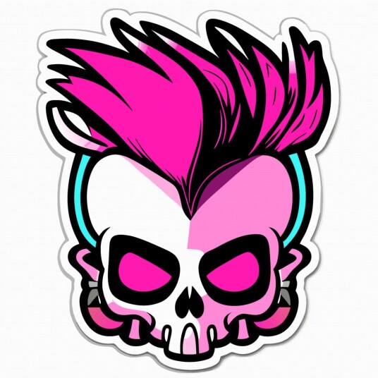 Klistremerke Punk Skull Design Klistremerke Punk Skull Design