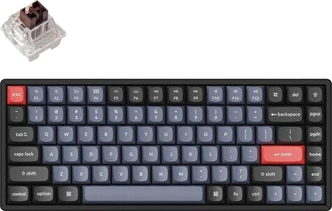 Keychron K2 Pro QMK/VIA RGB Hot Swap - Pro Brown - Gamingtastatur - Uten numpad - Nordisk - Svart Keychron K2 Pro QMK/VIA RGB Hot Swap - Pro Brown - Gamingtastatur - Uten numpad - Nordisk - Svart