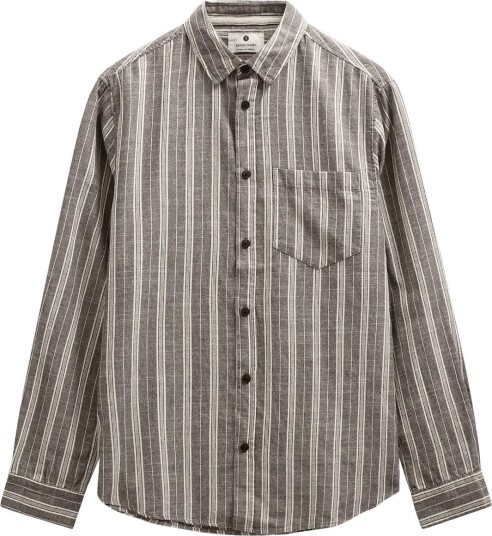 Anerkjendt Akleif Stripe2 Ls Shirt   Brown   S