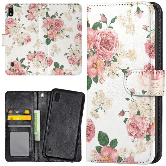 Generic Samsung Galaxy A10 - Lommebok Deksel Retro Blomster