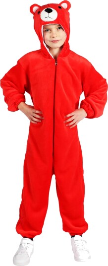 Thetru B.v. Onesie Rød Bjørn Barn Kostyme Medium 4362-4800-0116