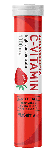 C-vitamin 1000mg Jordbær 20 Brusetabletter