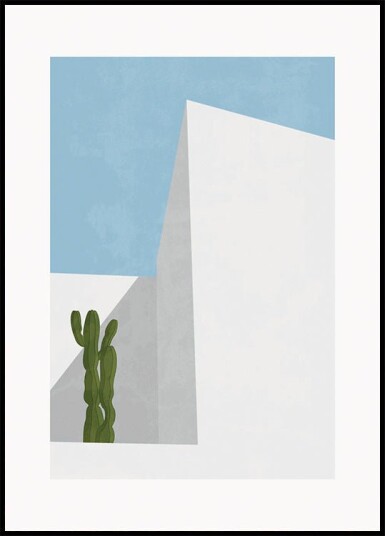 Minimal Desert View Cactus and Geometry Plakat Plakat / 40x50cm Minimal Desert View Cactus and Geometry Plakat Plakat / 40x50cm