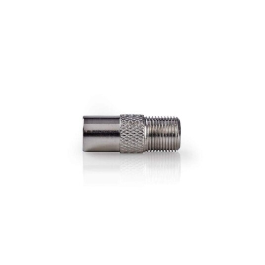 Nedis Satellite & Antenne Adapter IEC coax Han F Hun Nikkel Belagt 75 Ohm Rett Metall Sølv 1 Stk. Boks