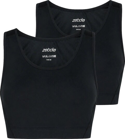 ZEBDIA Sports Bra 2 Pack Black S