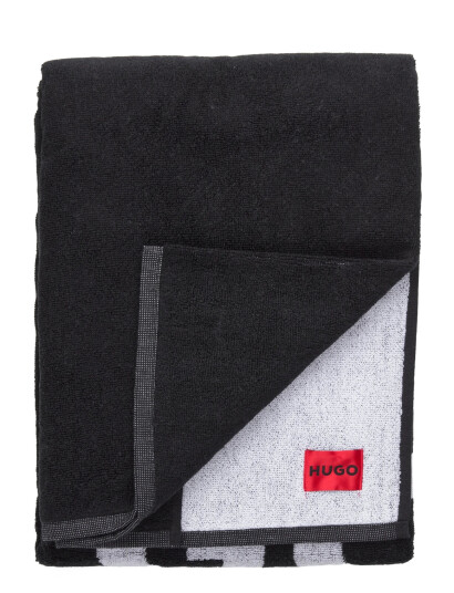 HUGO Stacked Logo_Towel - Black - ONE SIZE