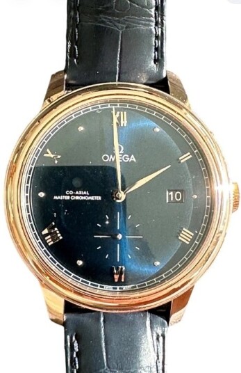 Omega Herreklokke 434.53.41.21.10.001 De Ville Prestige Grønn/Lær