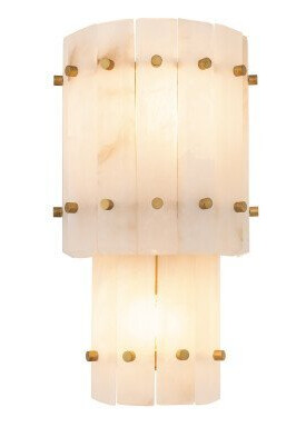 Blason vegglampe antique brass dobbelt
